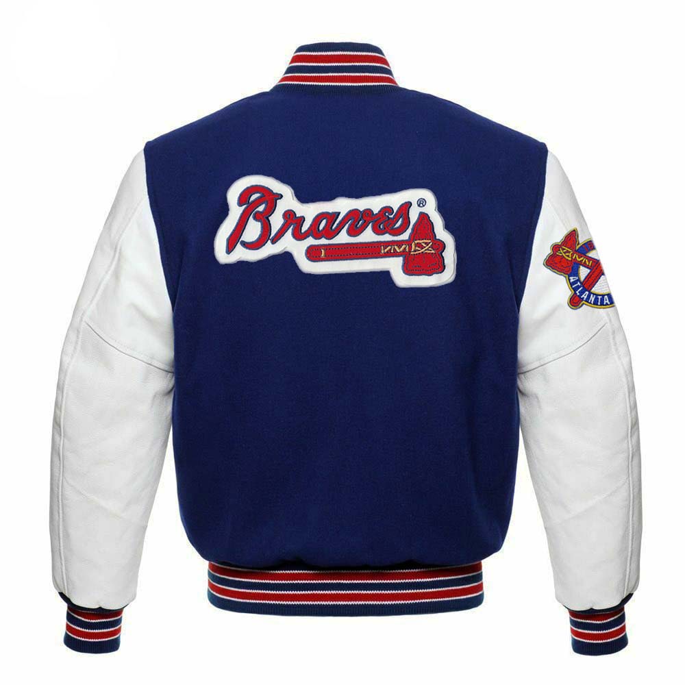 Atlanta Braves Blue & White Varsity Jacket - MLB Varsity Jacket