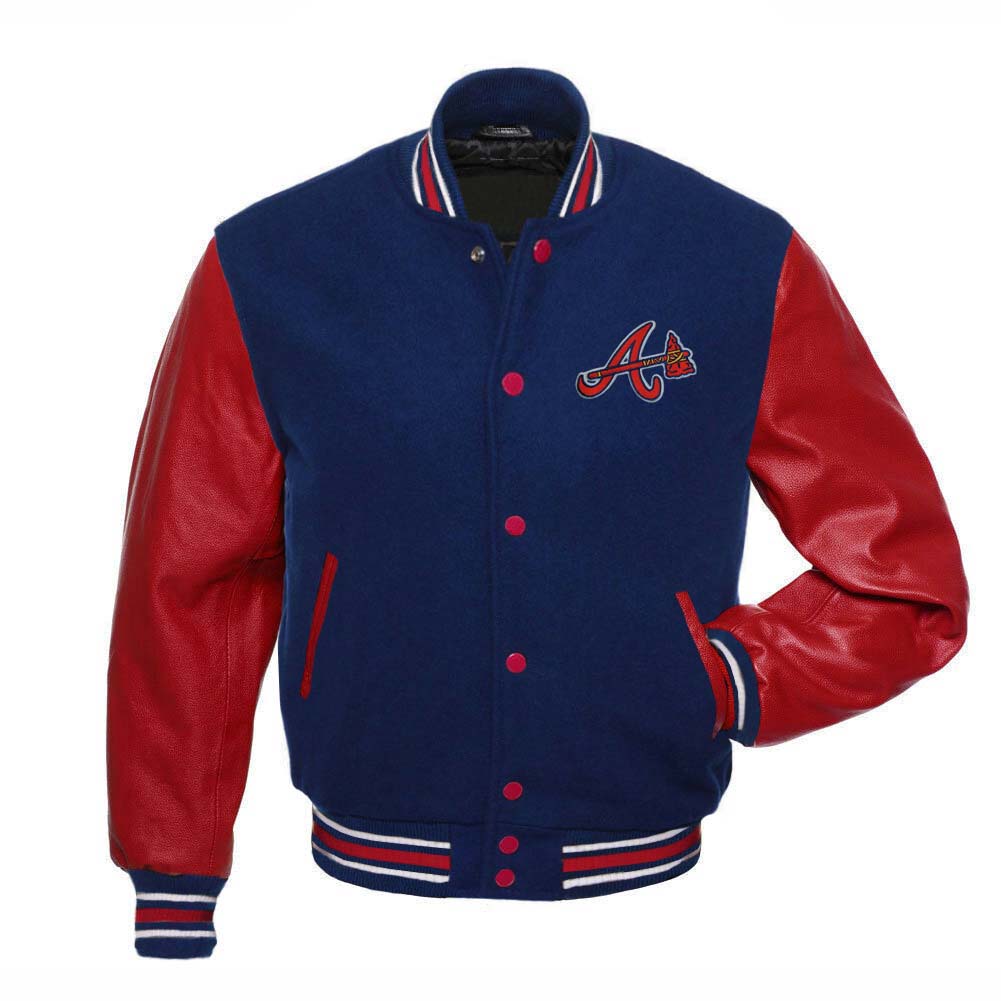 Atlanta Braves Blue & Red Varsity Jacket - MLB Varsity Jacket