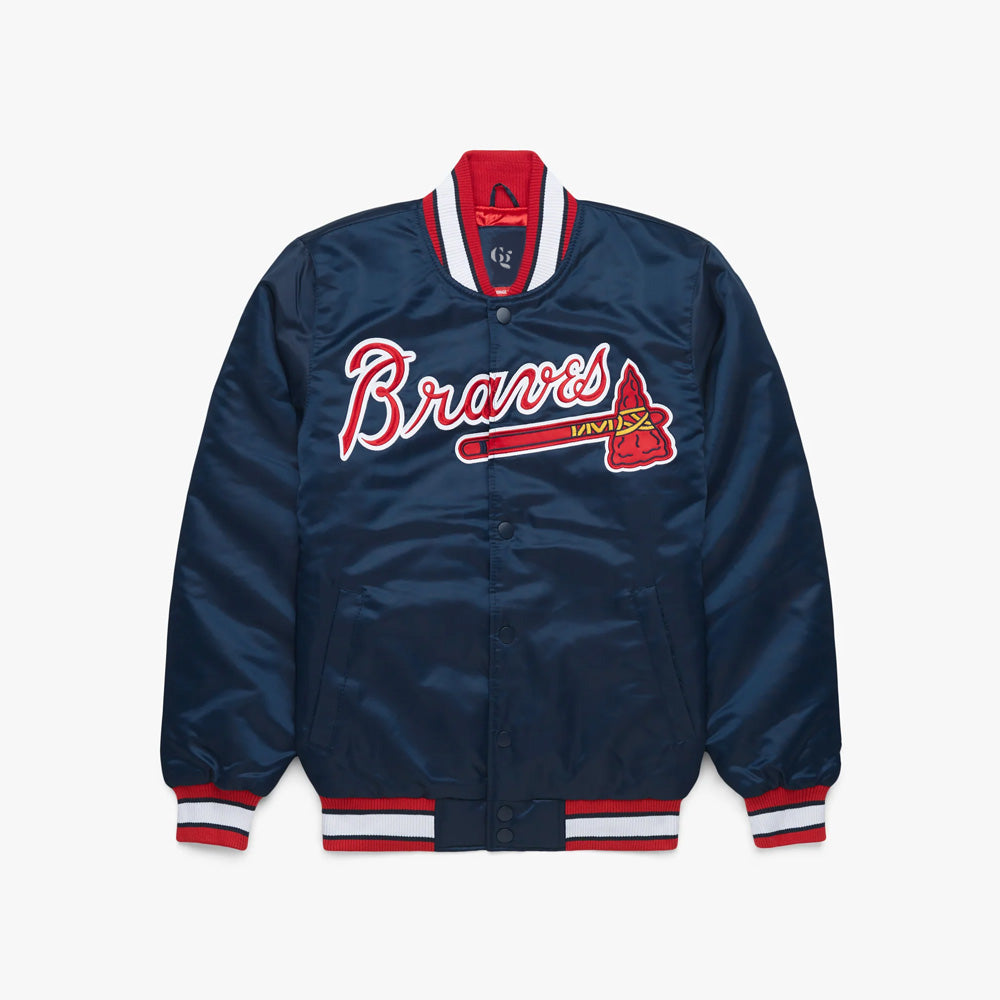 Atlanta Braves Satin Varsity Full-Snap Jacket