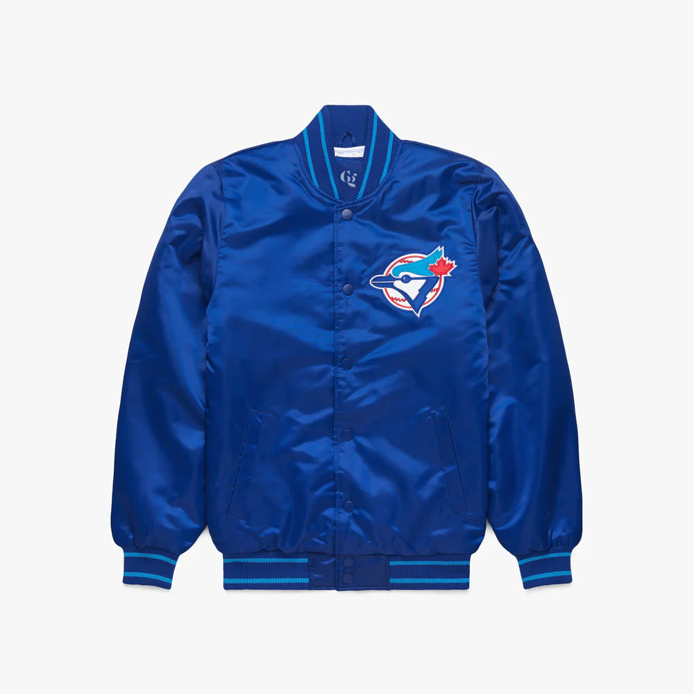 Toronto Blue Jays Blue Satin Varsity Full-Snap Jacket