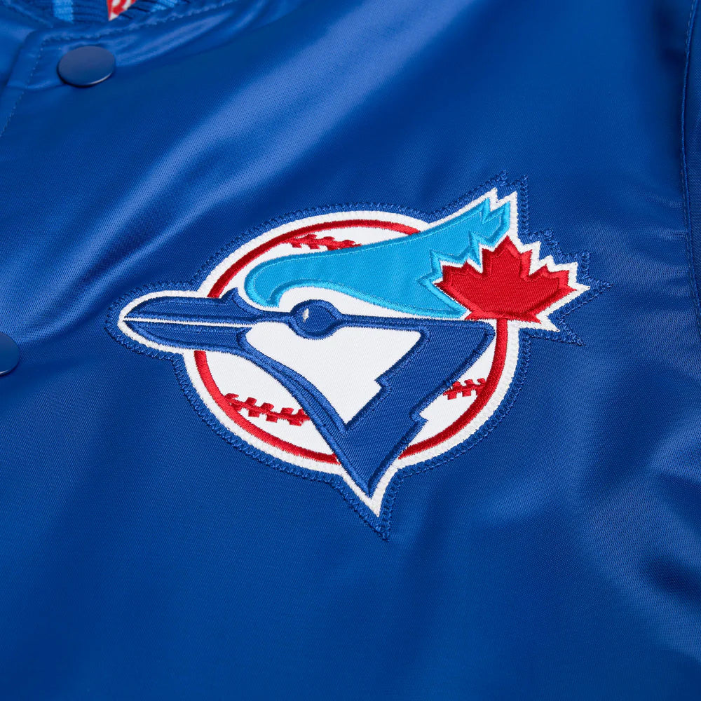 Toronto Blue Jays Blue Satin Varsity Full-Snap Jacket