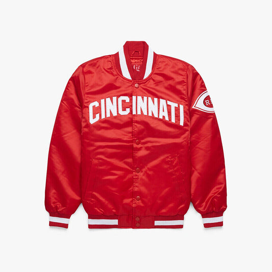 Cincinnati Reds Satin Varsity Full-Snap Jacket