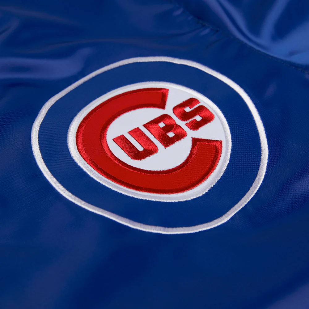 Chicago Cubs Blue Satin Varsity Full-Snap Jacket