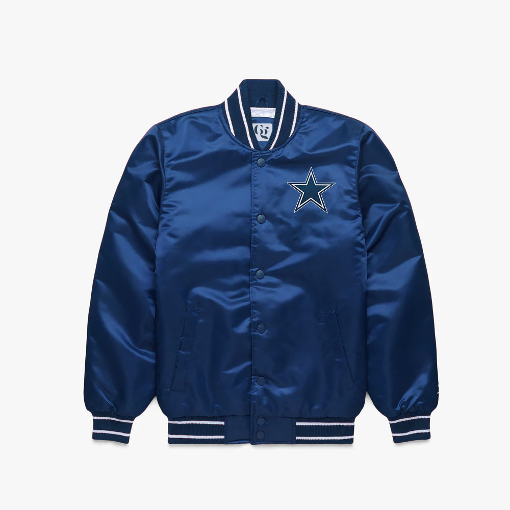 Dallas Cowboys Starter Blue Satin Varsity Full-Snap Jacket - NFL Satin Jacket