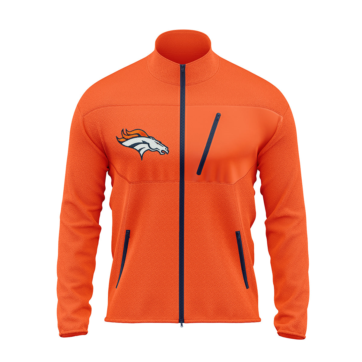 Denver Broncos Fleece Full Zip Jacket - NFL Full Zip Jacket