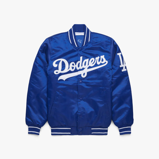 Los Angeles Dodgers Blue Satin Varsity Full-Snap Jacket