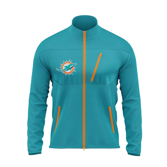 Miami Dolphins Fleece Full Zip Jacket - NFL Full Zip Jacket