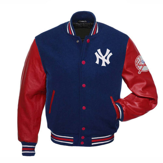 New York Yankees Blue & Red Varsity Jacket - MLB Varsity Jacket