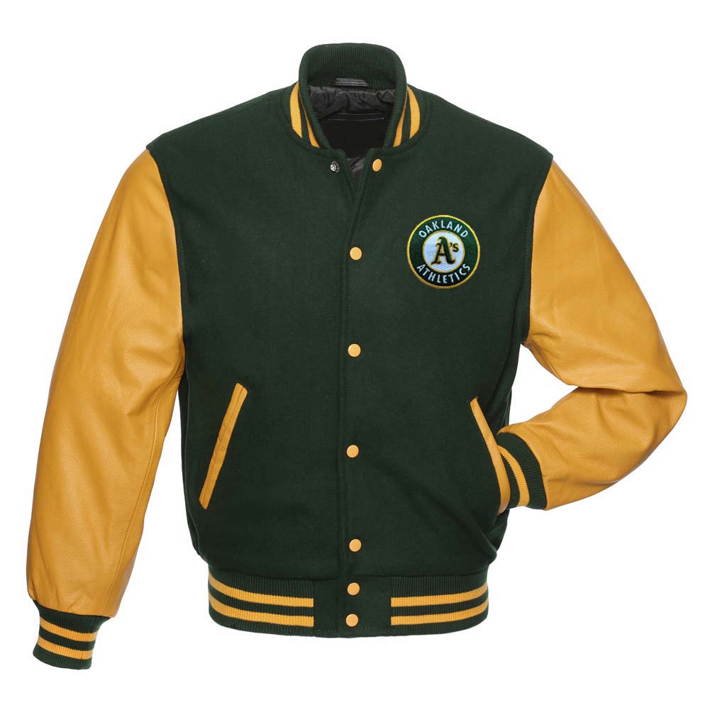 Oakland Athletics Green & Gold Varsity Jacket - MLB Varsity Jacket