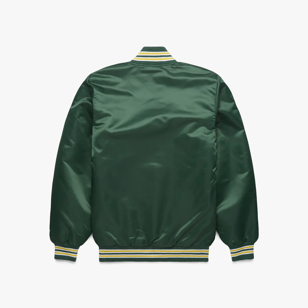 Oakland Athletics Green Satin Varsity Full-Snap Jacket