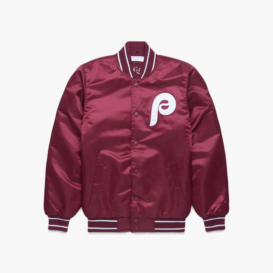 Philadelphia Phillies Satin Varsity Full-Snap Jacket