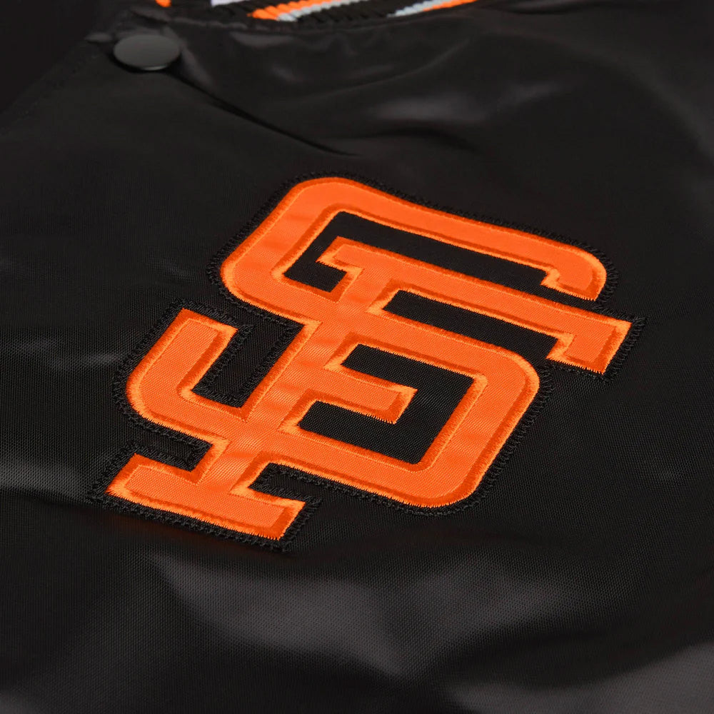 San Francisco Giants Black Satin Varsity Full-Snap Jacket