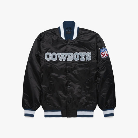 Dallas Cowboys Starter Black Satin Varsity Full-Snap Jacket - NFL Satin Jacket