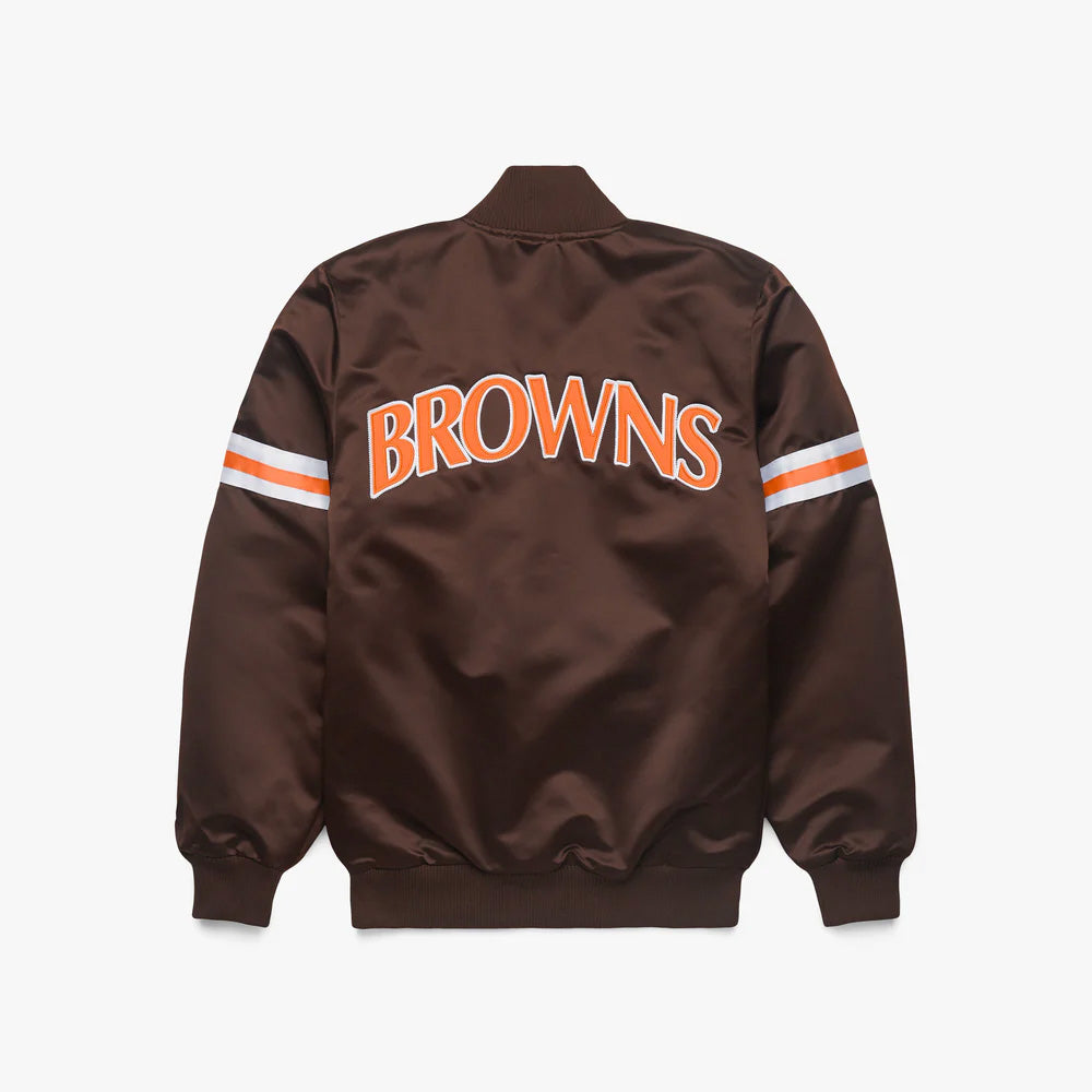 Cleveland Browns Starter Satin Varsity Full-Snap Jacket - NFL Satin Jacket