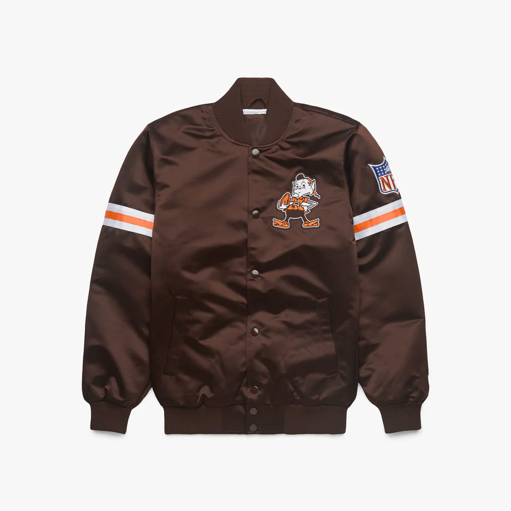 Cleveland Browns Starter Satin Varsity Full-Snap Jacket - NFL Satin Jacket