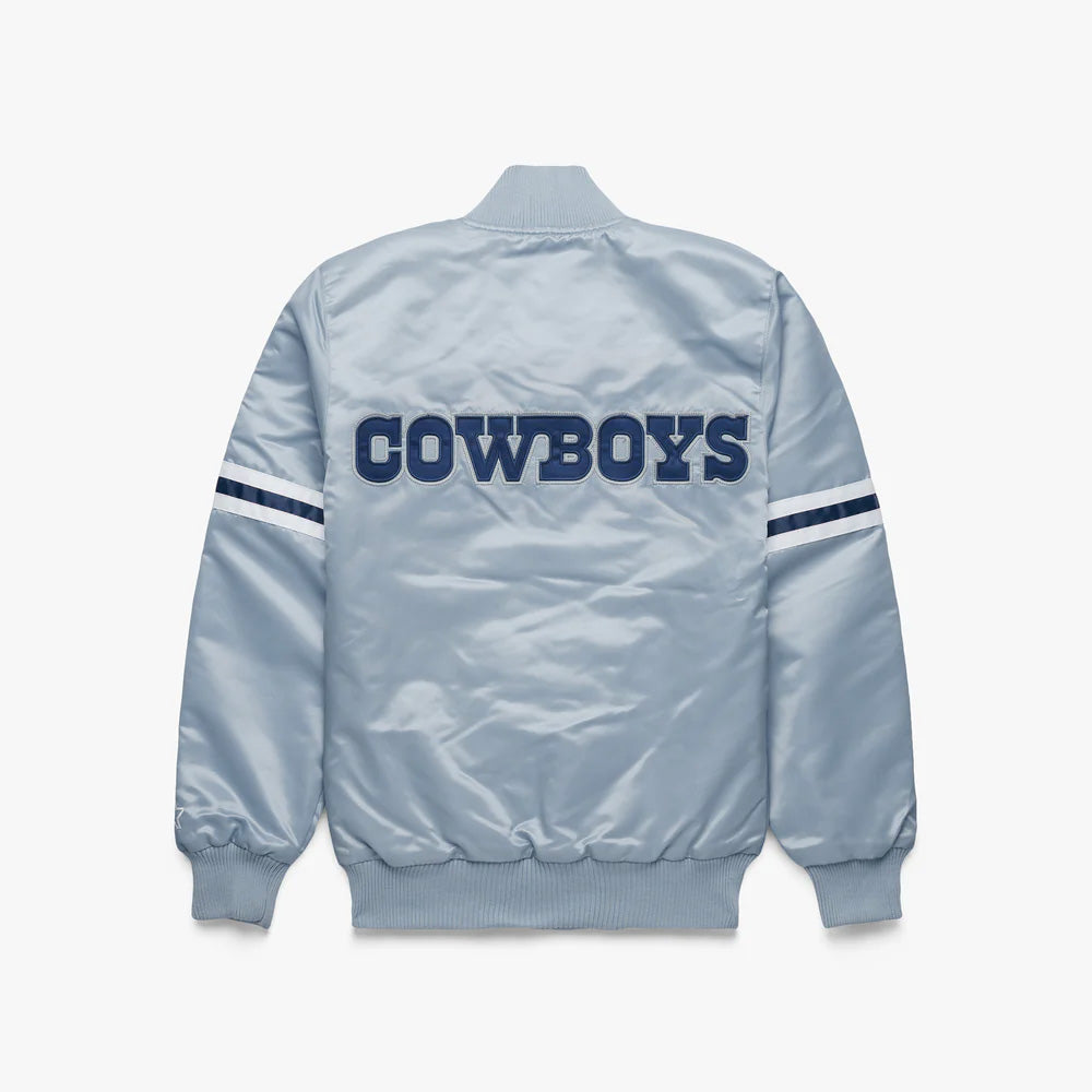 Dallas Cowboys Starter White Satin Varsity Full-Snap Jacket - NFL Satin Jacket