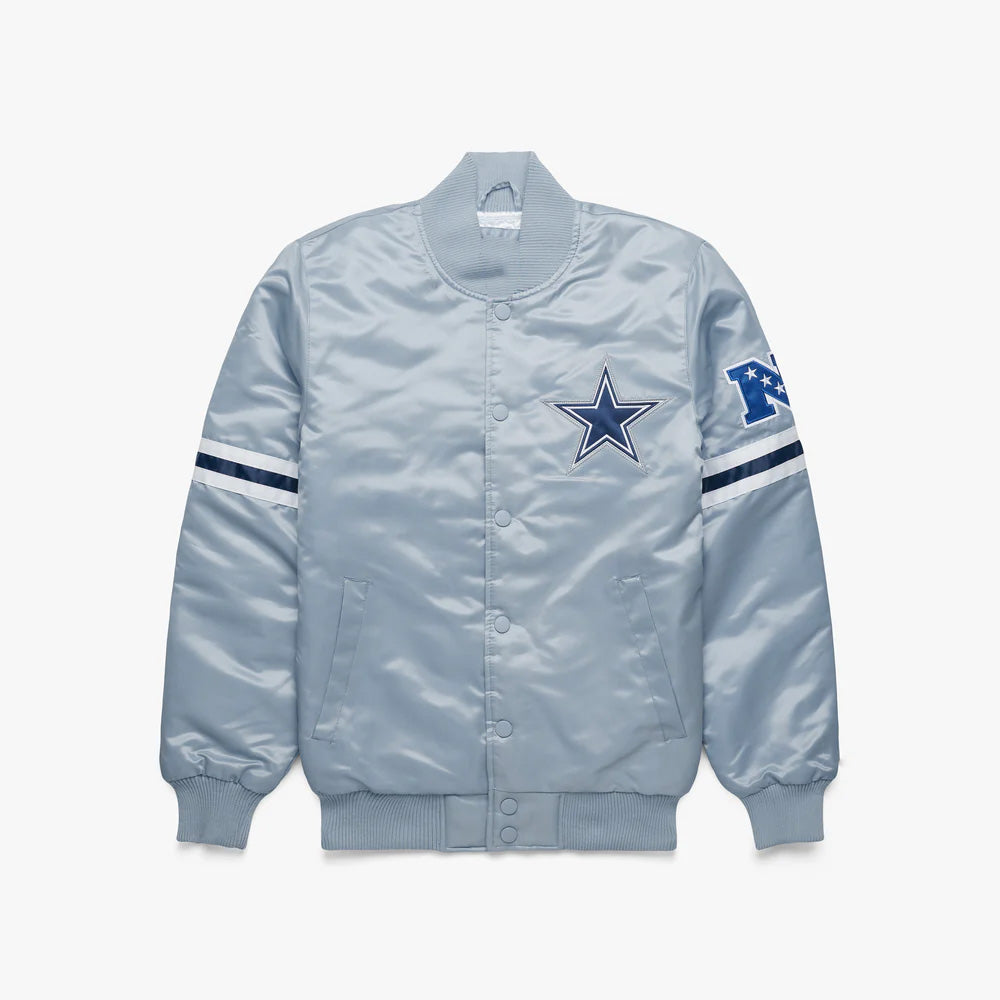 Dallas Cowboys Starter White Satin Varsity Full-Snap Jacket - NFL Satin Jacket