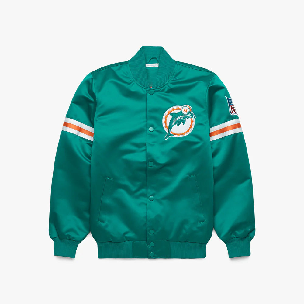 Miami Dolphins Starter Satin Varsity Full-Snap Jacket - NFL Satin Jacket