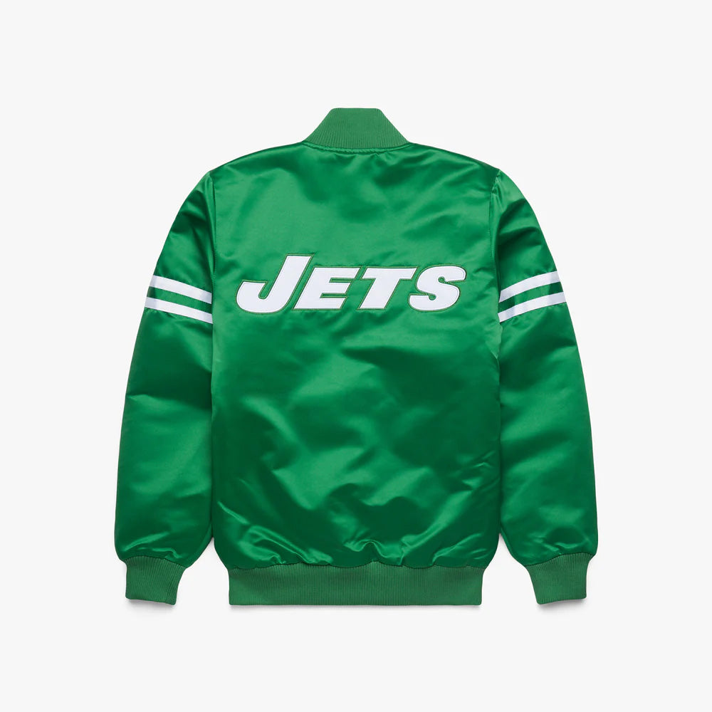 New York Jets Starter Green Satin Varsity Full-Snap Jacket - NFL Satin Jacket