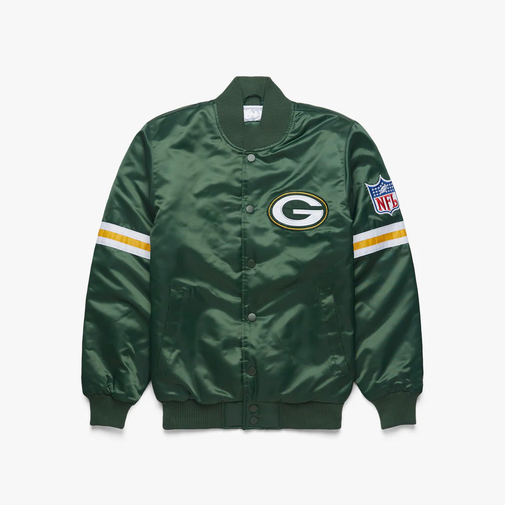 Green Bay Packers Starter Dark Satin Varsity Full-Snap Jacket - NFL Satin Jacket