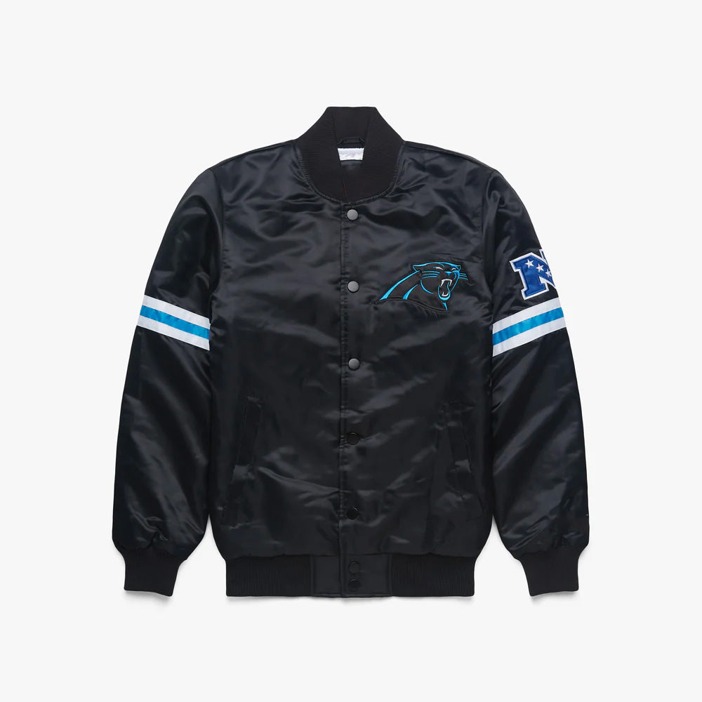 Carolina Panthers Starter Dark Satin Varsity Full-Snap Jacket - NFL Satin Jacket