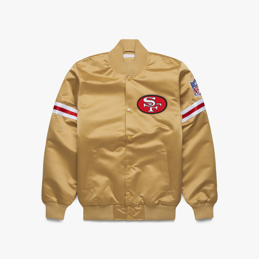 San Francisco 49ers Starter Gold Satin Varsity Full-Snap Jacket - NFL Satin Jacket