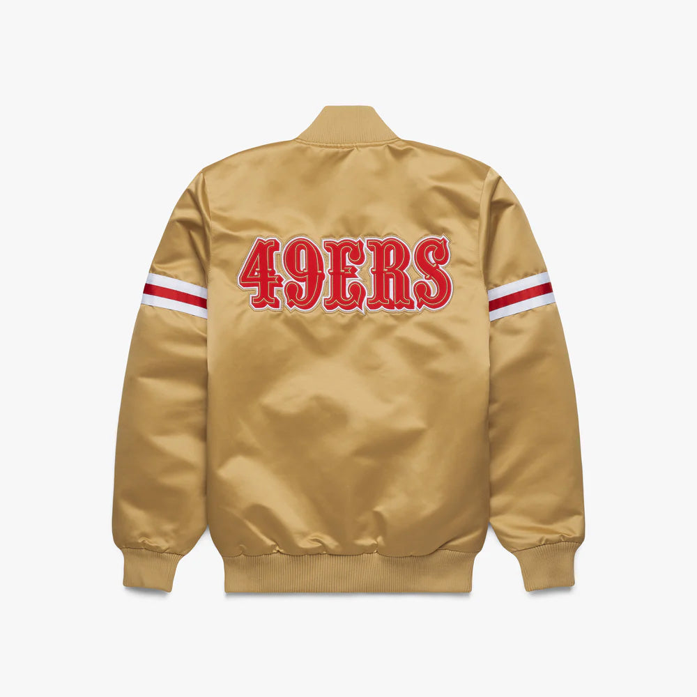 San Francisco 49ers Starter Gold Satin Varsity Full-Snap Jacket - NFL Satin Jacket